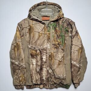 Rustic Ridge Hunting Full Zip Jacket Youth XL Camo Realtree Hooded Outdoors